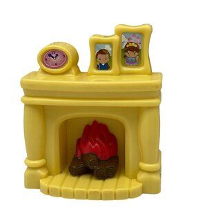 Vintage Keenway Castle Princess Palace Fireplace Yellow Plastic Dollhouse Size